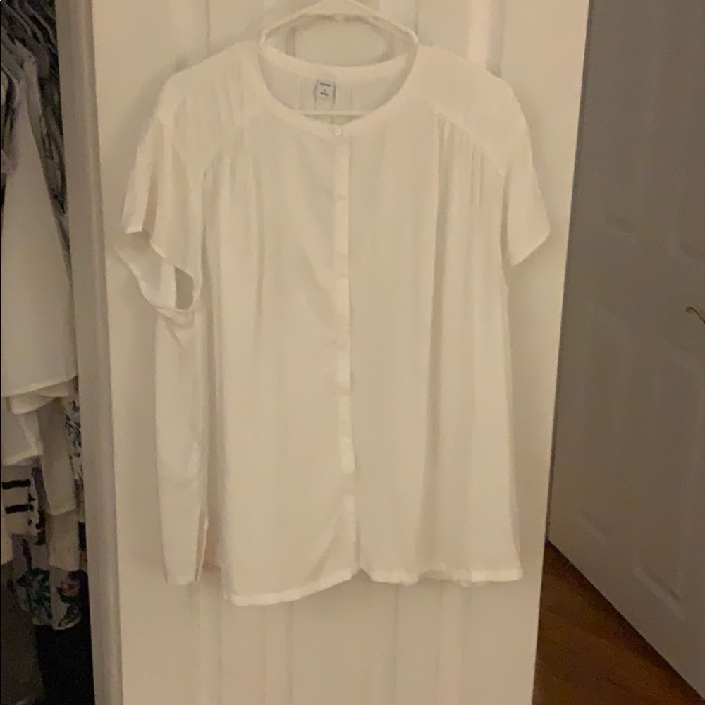 White button down short sleeve